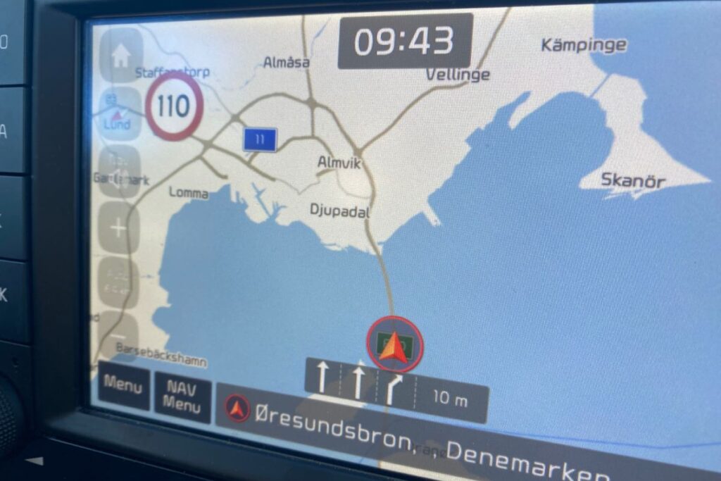 Navigatie naar Oresundbrug