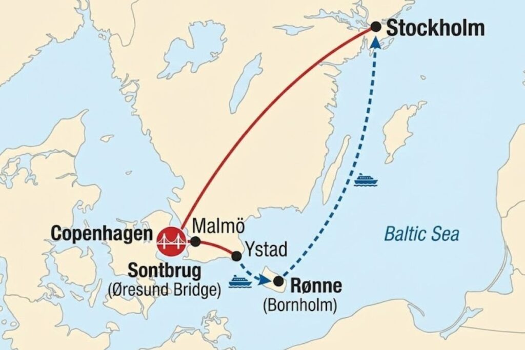 Veerboot via Bornholm naar Stockholm